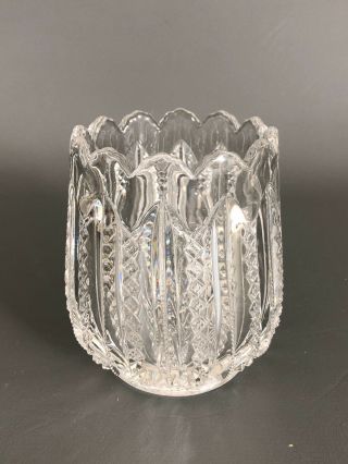 Antique Duncan & Miller,  Clear Pressed Glass Spoon Holder " Mardi Gras " C.  1894