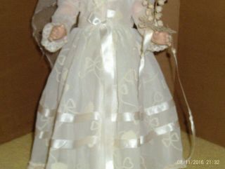 50 ' s vintage 15 in.  composition jointed ROBERTA bride doll 2