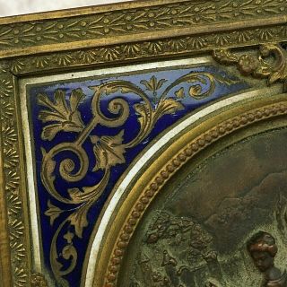 French ormolu bronze & enamel jewel box retailed by Ovington C.  1900 7