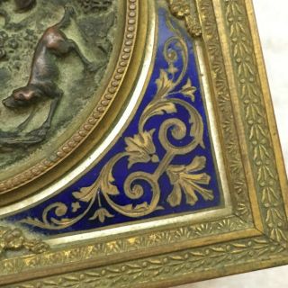 French ormolu bronze & enamel jewel box retailed by Ovington C.  1900 8