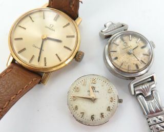 2 Vintage Omega Ladies Watches,  Cal.  245 Movement.