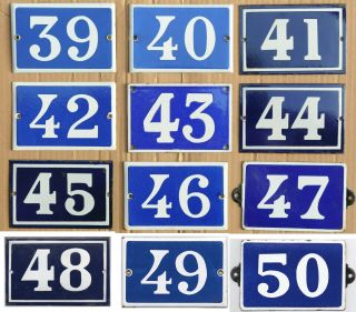 Old French House Number - Thousands Of Vintage Steel Enamel Examples Listed
