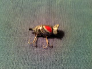 vintage fishing lure Fred Arbogast 1970s hula popper in Red wing Blackbird 2