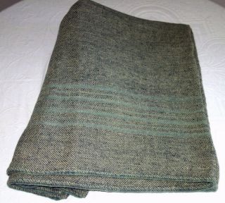 (N28) : Antique Organic Wool Homespun Farmhouse Blanket 2 - Panel Center Seam 2
