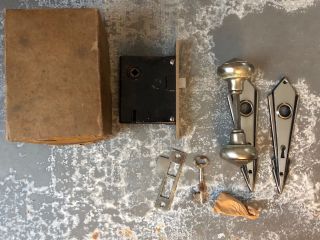 Vintage Penn Hardware Mortised Door Lock Set,  Vauncy Pattern,  Old Stock