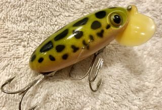 Fishing Lure Fred Arbogast Jitterbug WWll Plastic Lip Frog Tackle Box Crank Bait 2