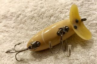Fishing Lure Fred Arbogast Jitterbug WWll Plastic Lip Frog Tackle Box Crank Bait 4