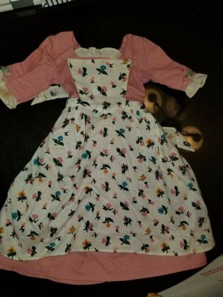 American Girl Doll Spring Dress W/apron Outfit For Felicity,  Retired