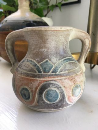 Vtg Mid Century Modern / Ceramic Southwestern Stoneware Pottery / Bud Vase