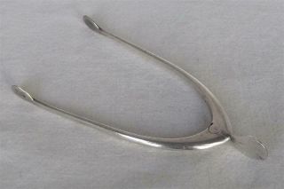 Fine Solid Sterling Silver Wishbone Sugar Tongs By James Swann & Son Dates 1934.