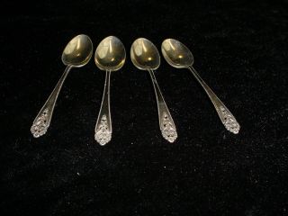 4 Sterling Silver Demitasse Spoons - International Silver " Queen 