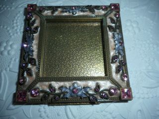 Argento Sc Photo Frame,  Swarovski Crystals,  Antique Brass,  Pink,  Purple,  Pearl