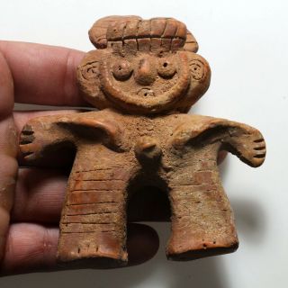Pre Colombian Mayian Terracotta Idol Statue Circa 100 - 250 Ad