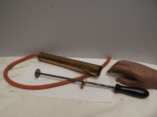 Pump [ Lacquered Brass ] Wood Handle [ Evacuating ] Vacuum Pump