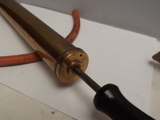 PUMP [ Lacquered Brass ] Wood Handle [ Evacuating ] Vacuum Pump 6
