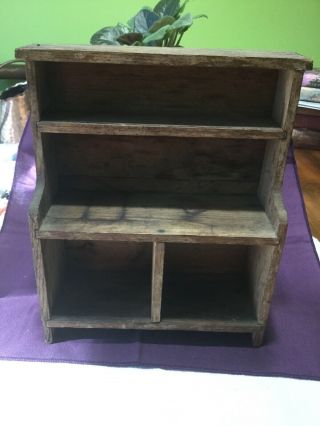 Country Primitive Wood Childs Hutch Or Salesman’s Sample