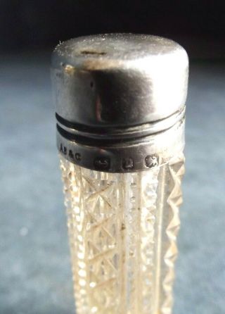 GOOD SOLID SILVER Topped Lotion / Scent BOTTLE B ' ham 1898 by Albert Baker 2