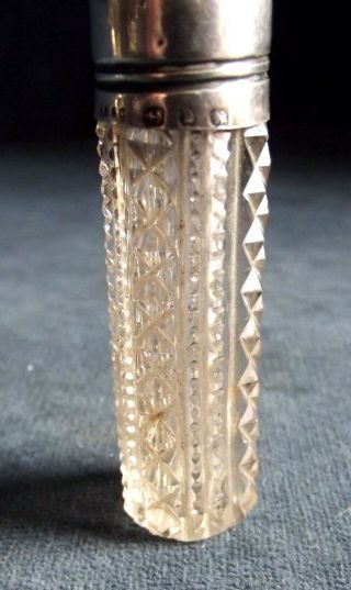 GOOD SOLID SILVER Topped Lotion / Scent BOTTLE B ' ham 1898 by Albert Baker 3