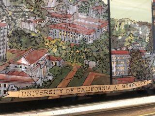 Antique Painting UNIVERSITY OF CALIFORNIA AT BERKELEY Reverse Painted On Glass 2