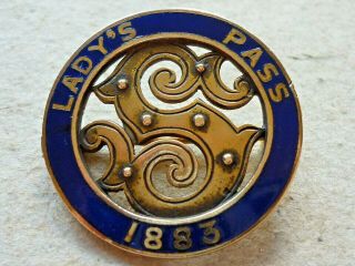 Antique Victorian Horse Racing Members Badge Sandown Park 1883