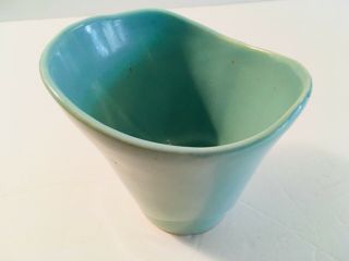 Antique Roseville R.  R.  P.  Co.  Vase Planter Bowl Art Deco 4.  5 " Turquoise
