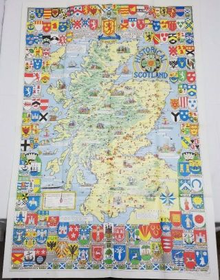 Vintage Historical Map Of Scotland By L.  G.  Bullock - John Bartholomew & Son
