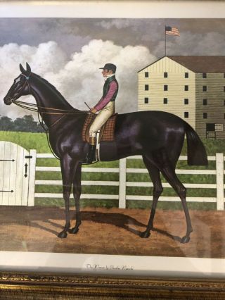 Vintage Charles Wysocki Folk Art “the Winner” - Matted & Framed - Horse & Rider