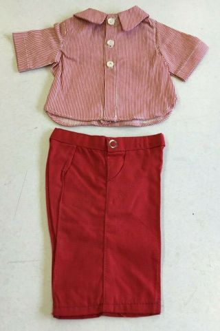 Tagged Terri Lee Doll Outfit Red & White Striped Shirt & Red Pants