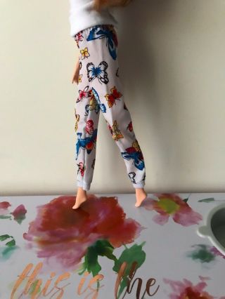 Adorable,  Vintage 1980 ' s Three Piece Silk Butterfly Suit For Barbie or Similar 5