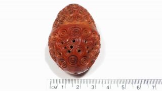 Antique Victorian Treen Wooden Carved Egg Case Thimble Holder - Sewing interest 5