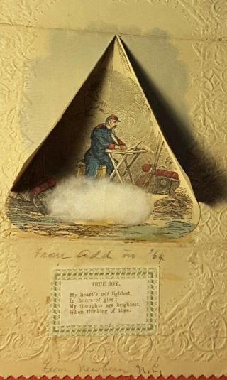 Rare Antique Civil War Valentines Day Card 1864