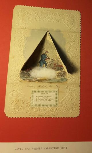 Rare Antique Civil War Valentines Day Card 1864 2