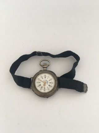Antique Silver Trench Watch For Spares