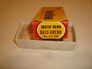 Vintage South Bend Bass - Oreno Lure 973 RW,  body is 3 - 3/4 