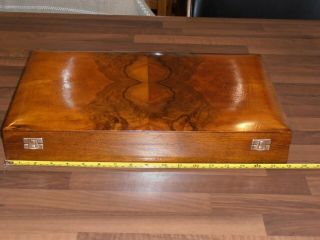 Large Vintage Walnut Lined Collectors Box