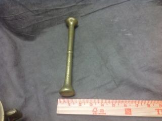 VINTAGE LARGE BRASS MORTAR AND PESTLE Heavy - 9 1/2 