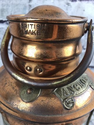 Vintage Brass/Copper British Make Ship Lantern, 3