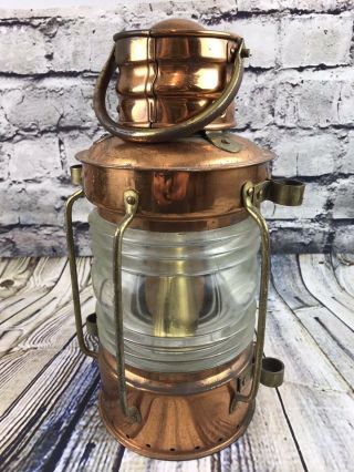 Vintage Brass/Copper British Make Ship Lantern, 5