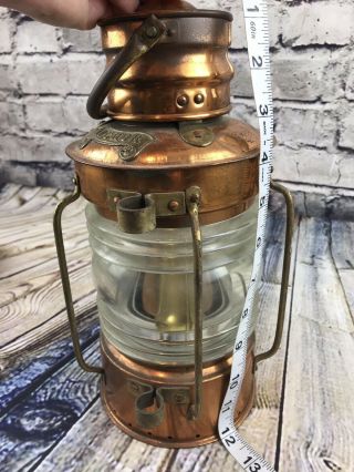 Vintage Brass/Copper British Make Ship Lantern, 7