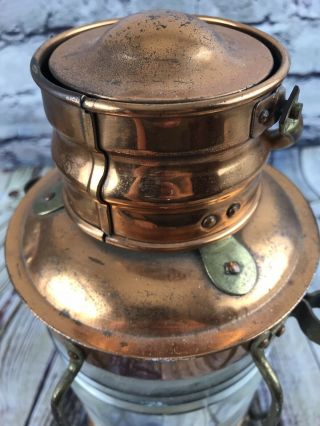 Vintage Brass/Copper British Make Ship Lantern, 8