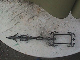 Antique Cast Iron Weathervane Lightning Rod Directional Arrow Roof Ornament