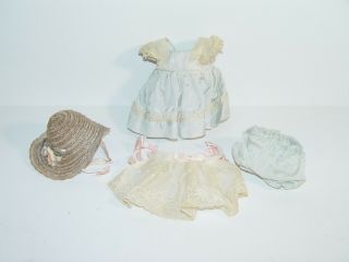 Estate Old Vintage Vogue Ginny Doll Blue Dress Apron Hat Bloomers Outfit 32