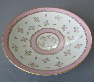 Antique FRENCH Porcelain Compote HP Pink ROSES PINK Border GILT Trm SEVRES Style 3