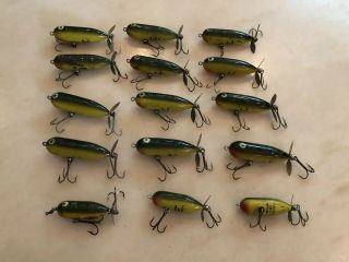 Fifteen Vintage Heddon Torpedo And Tiny Fishing Lures