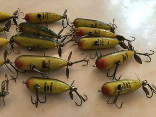 Fifteen Vintage Heddon Torpedo And Tiny Fishing Lures 3