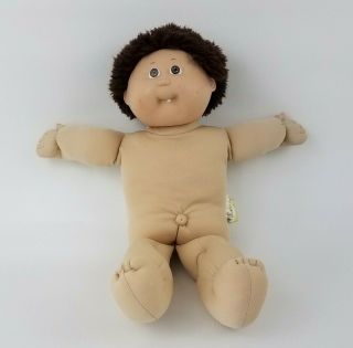 Vintage Cabbage Patch Kids Doll Toy Boy Fluffy Brown Hair 1982 - No Clothes