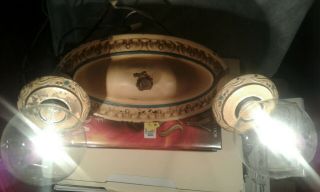 1246 Antique Vintage Brass Shabby Chic Ceiling 2 Light Fixture Victorian