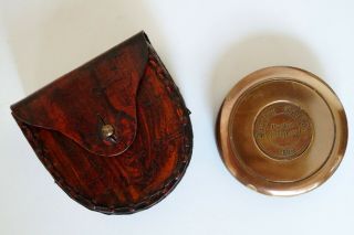 Antique Brass Stanley London Marine Poem Compass Handmade Leather Box Case Gift