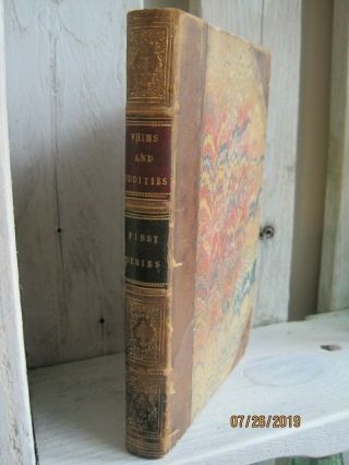 Antique Leather Bound Book - Whims And Oddities 1832.