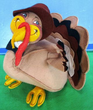 Vintage Annalee 10 " Thanksgiving Turkey W/pilgrim Hat - 